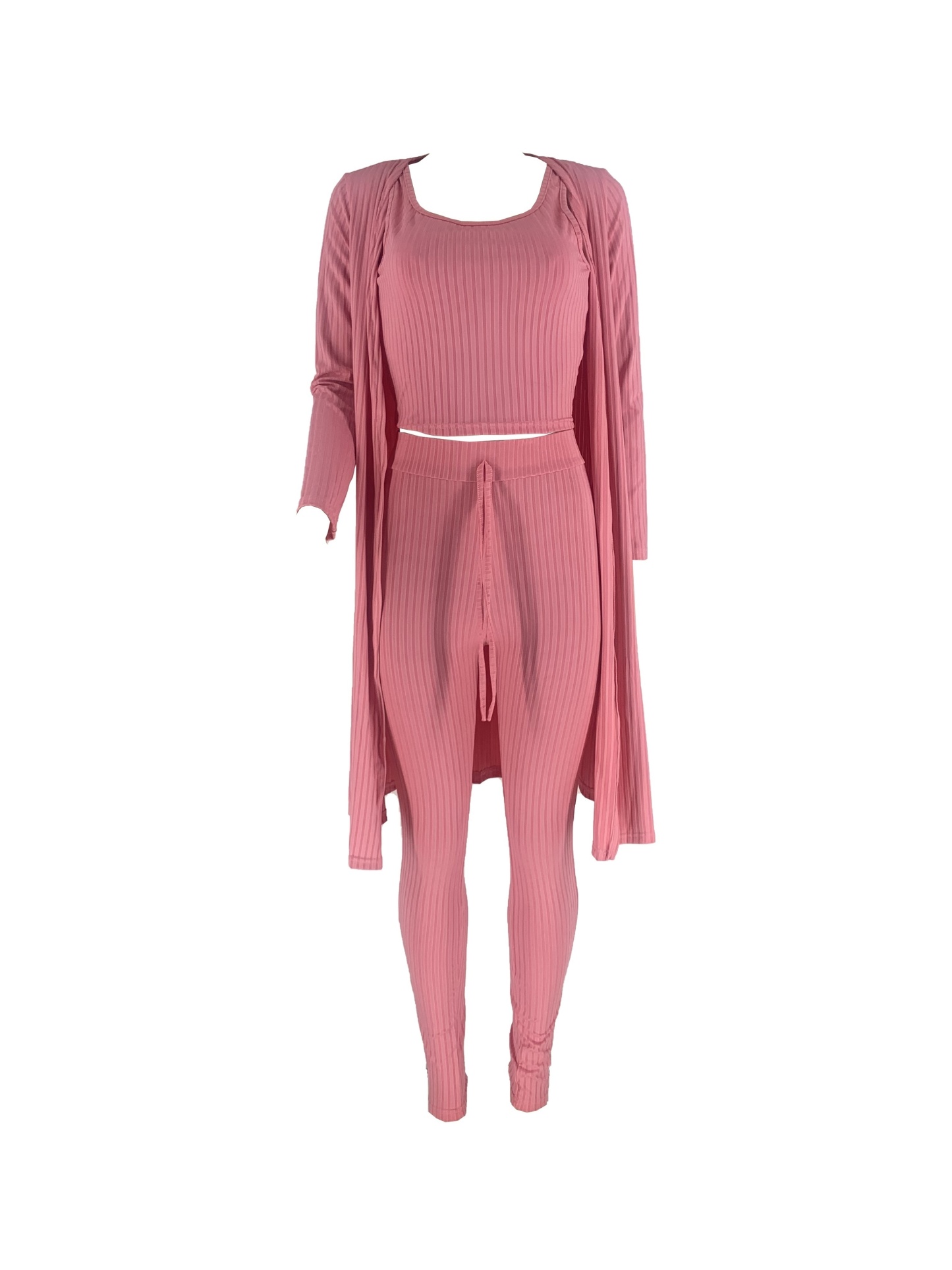 Women 3 Piece Wide Leg Pants Set Casual Long Sleeve Jacket Cardigan With Solid Tank Pants Set Dinner Suit Women