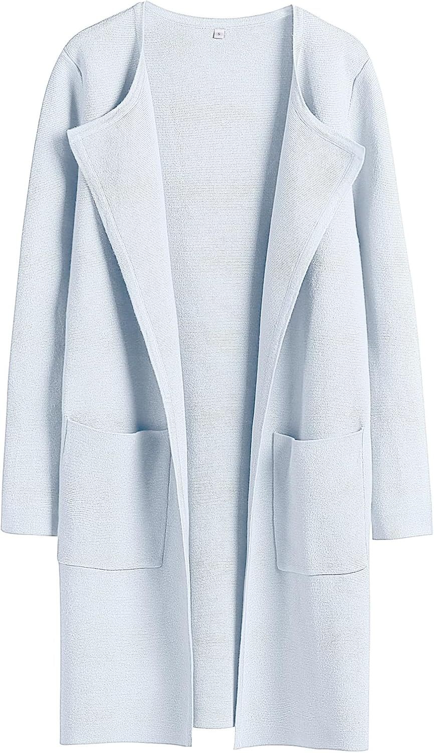 Women's Open Front Knit Lightweight Cardigan Casual Long Coatigan Sweater Lady Jacket Coat 2025 Fall Outerwear