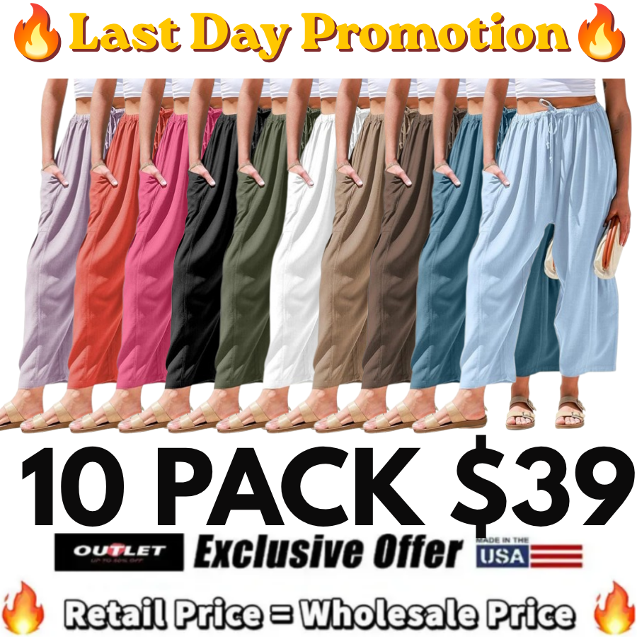 Women Comfort Lightweight Linen Wide Leg Cargo Pants