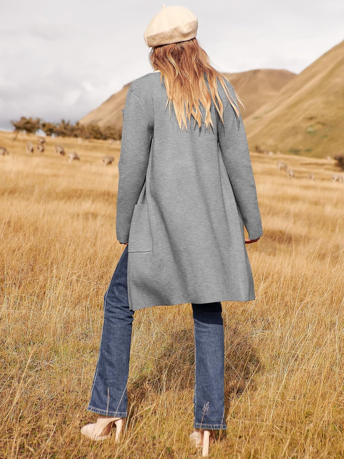 Women's Open Front Knit Lightweight Cardigan Casual Long Coatigan Sweater Lady Jacket Coat 2025 Fall Outerwear