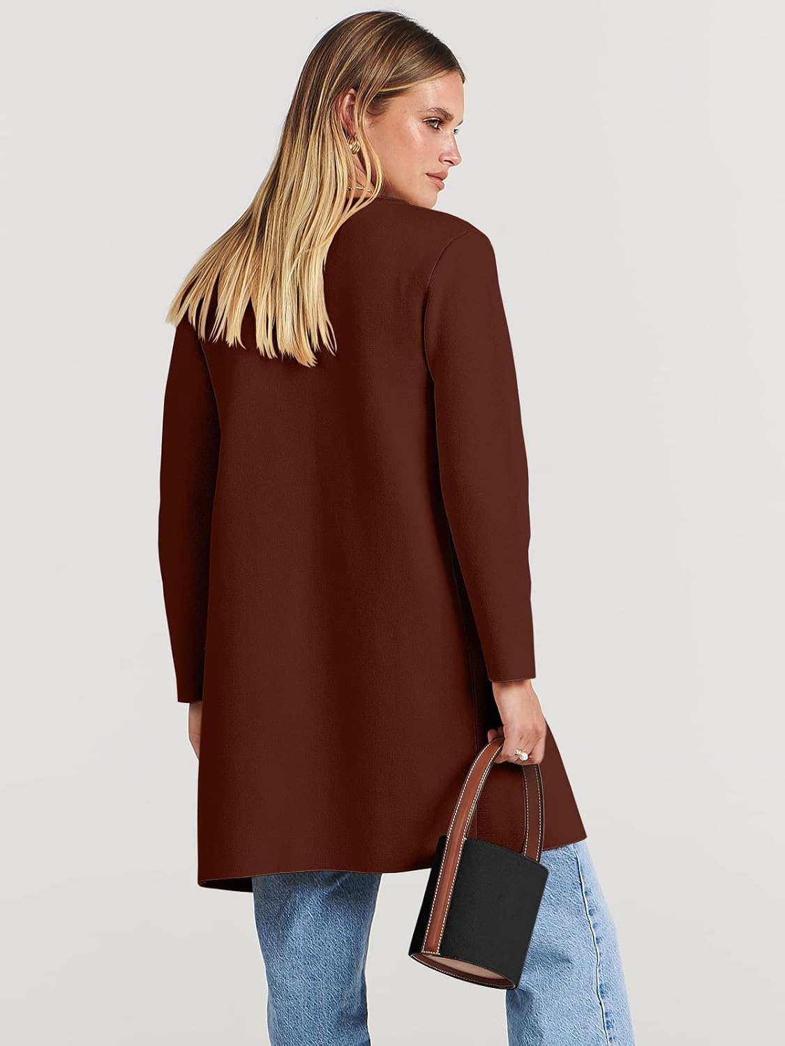 Women's Open Front Knit Lightweight Cardigan Casual Long Coatigan Sweater Lady Jacket Coat 2025 Fall Outerwear