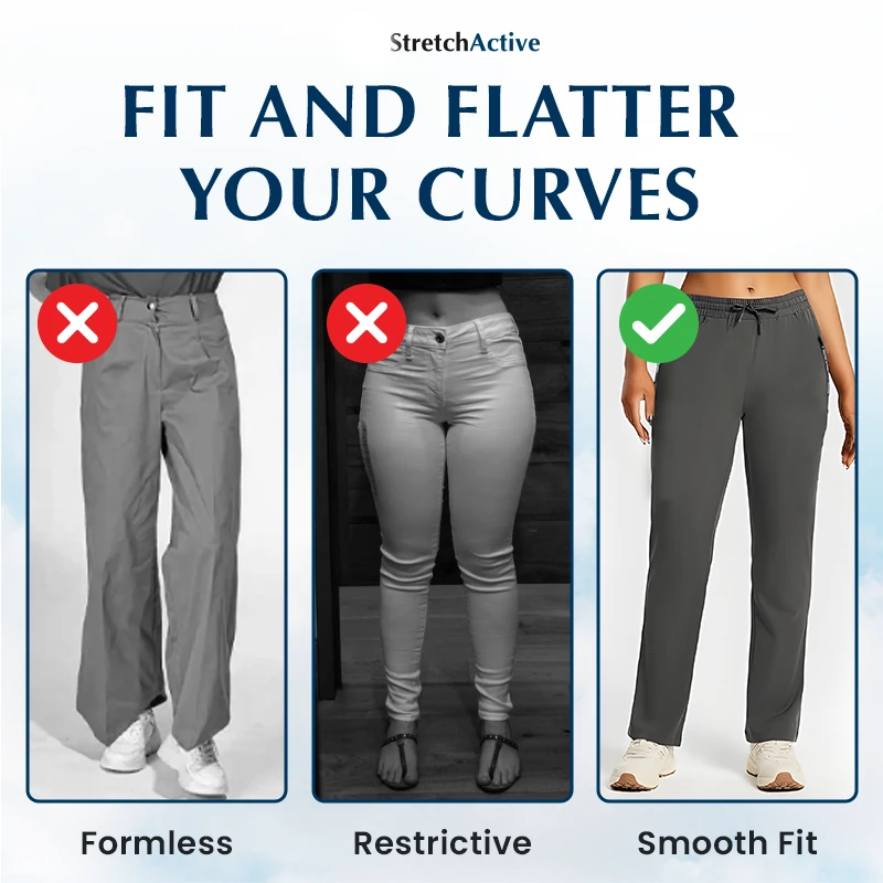 StretchActive - Women's Ultra Soft Stretch Perfect Drape Casual Pants