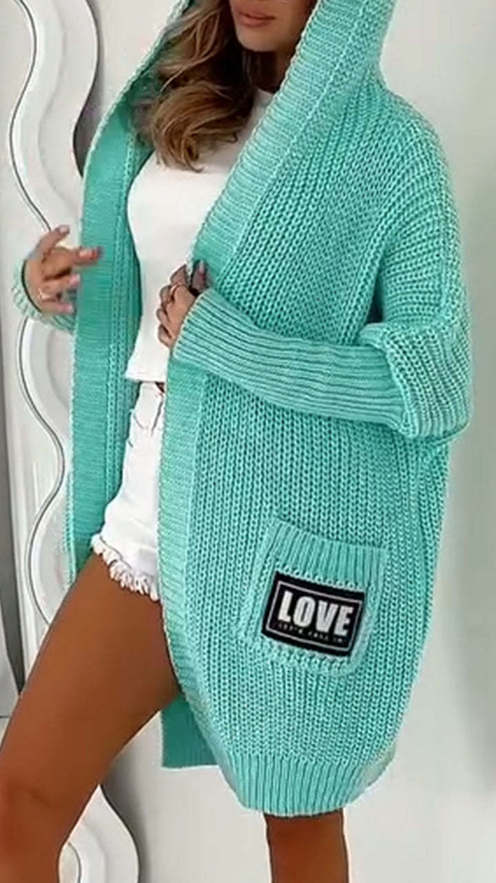 Women's Hooded Knitted Casual Cardigan
