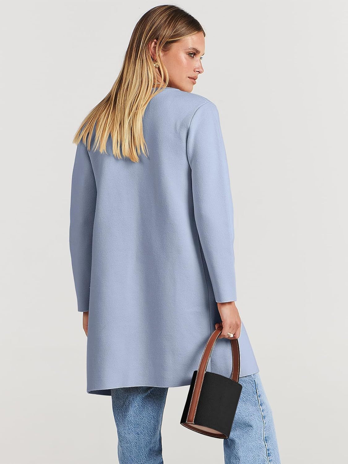 Women's Open Front Knit Lightweight Cardigan Casual Long Coatigan Sweater Lady Jacket Coat 2025 Fall Outerwear