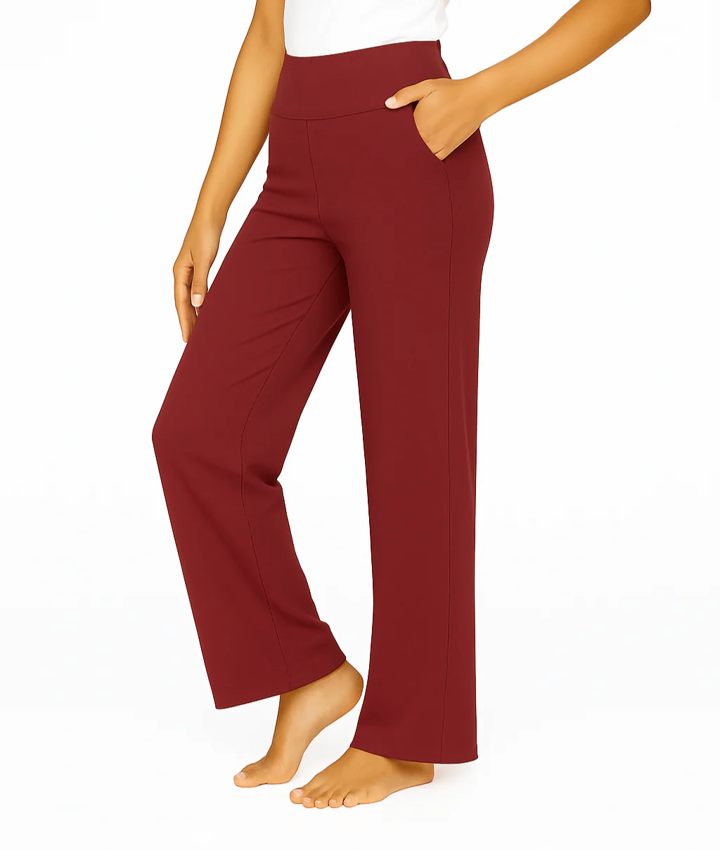 🌞Summer Hot Sale🔥Women's High-Waisted Loose Business Casual Yoga Pants with Pockets