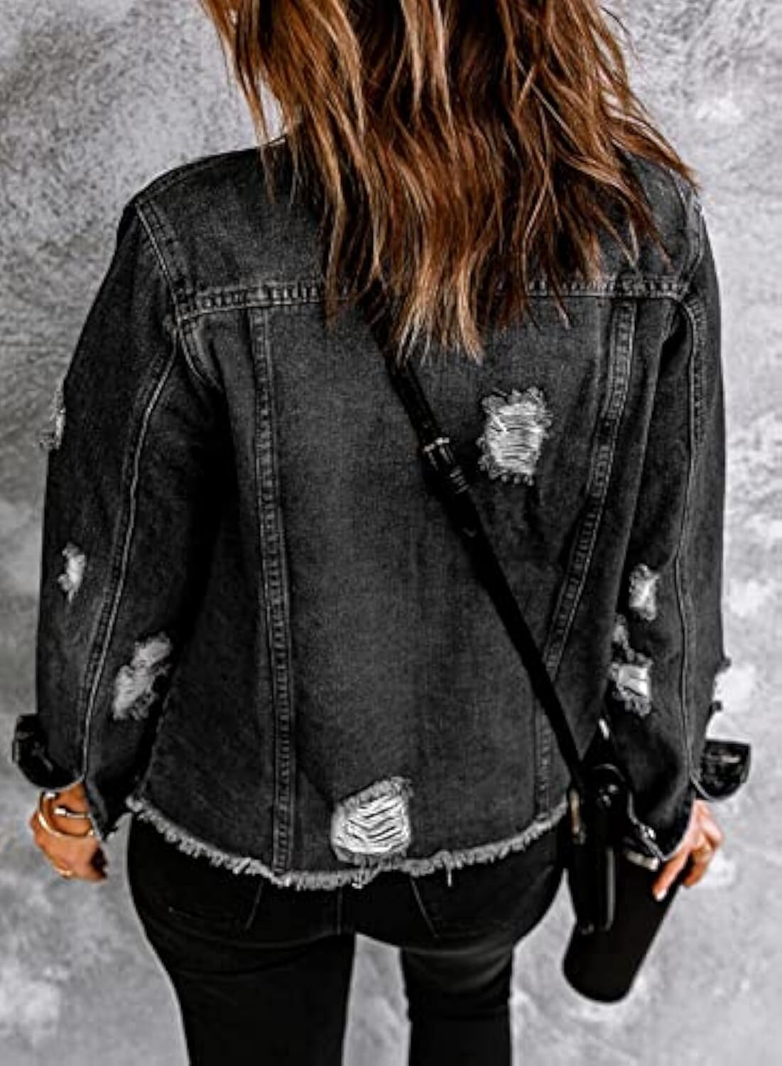 🔥Last day promotion⏰—Womens Washed Crop Denim Jacket With Pockets
