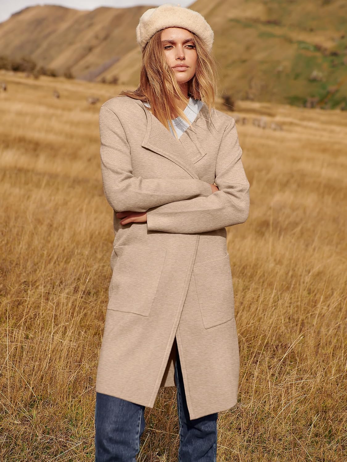 Women's Open Front Knit Lightweight Cardigan Casual Long Coatigan Sweater Lady Jacket Coat 2025 Fall Outerwear