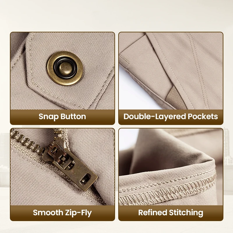 GlideActive - Men's Active Khaki Pants With Expandable Waistband