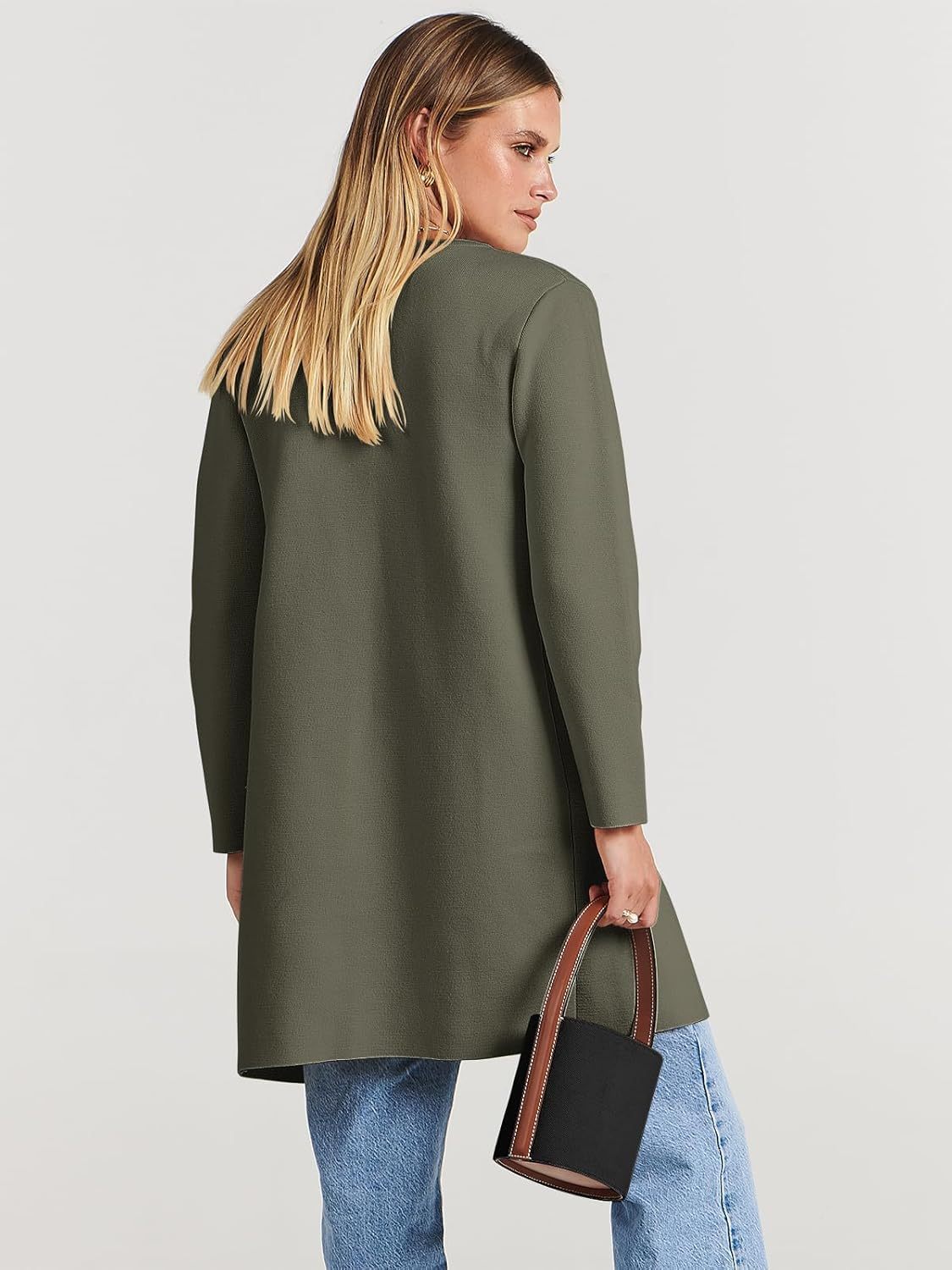 Women's Open Front Knit Lightweight Cardigan Casual Long Coatigan Sweater Lady Jacket Coat 2025 Fall Outerwear