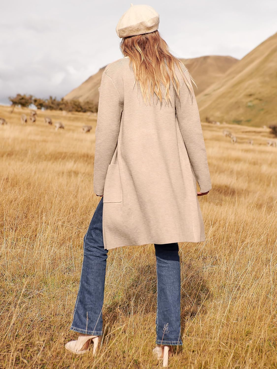 Women's Open Front Knit Lightweight Cardigan Casual Long Coatigan Sweater Lady Jacket Coat 2025 Fall Outerwear