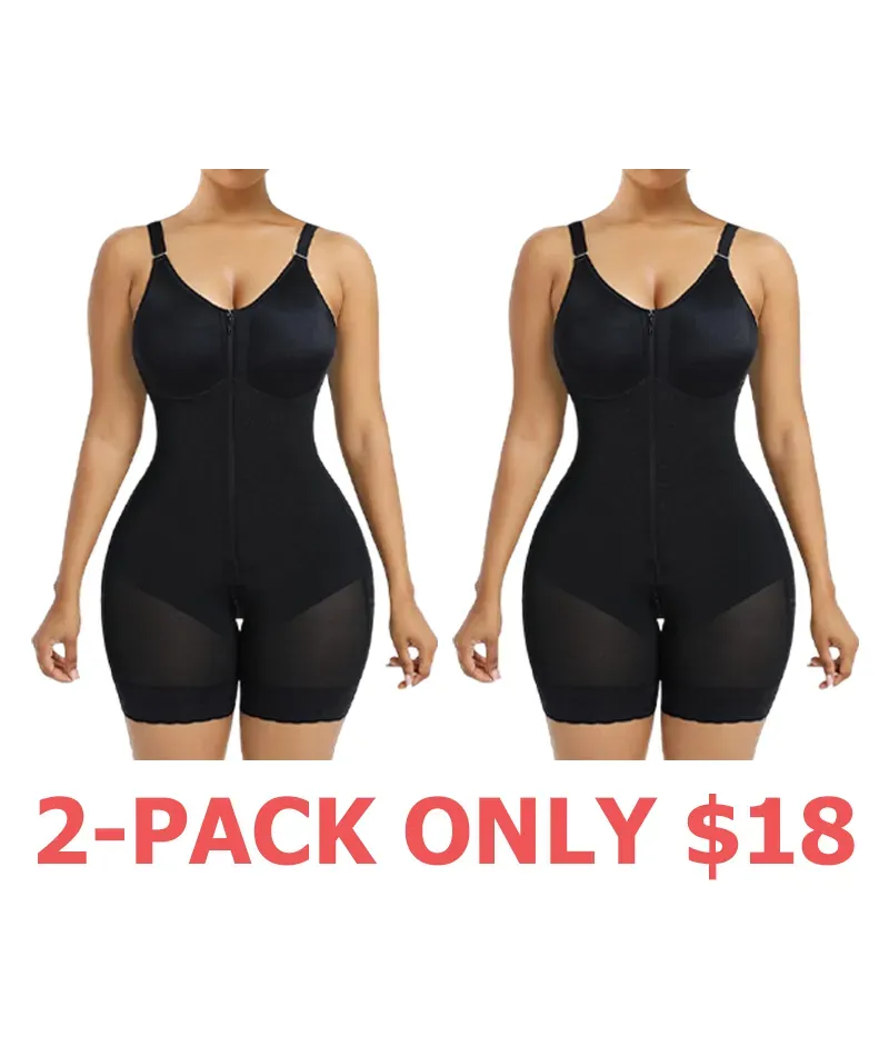 Women's Shaping Underwear Tummy-Control and Butt-Lifting Shaping Pants Zippered Crotch Removable Straps