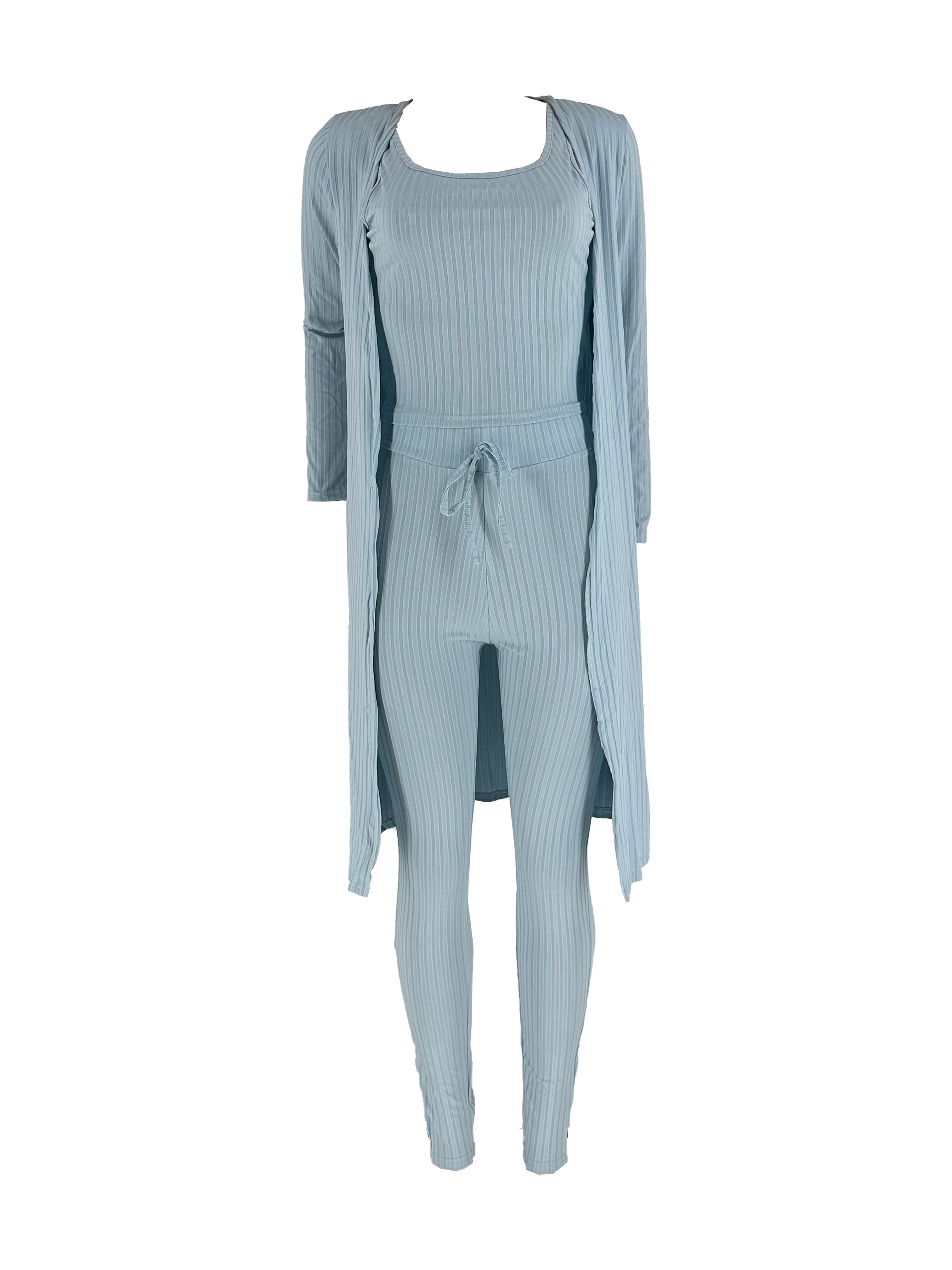 Women 3 Piece Wide Leg Pants Set Casual Long Sleeve Jacket Cardigan With Solid Tank Pants Set Dinner Suit Women