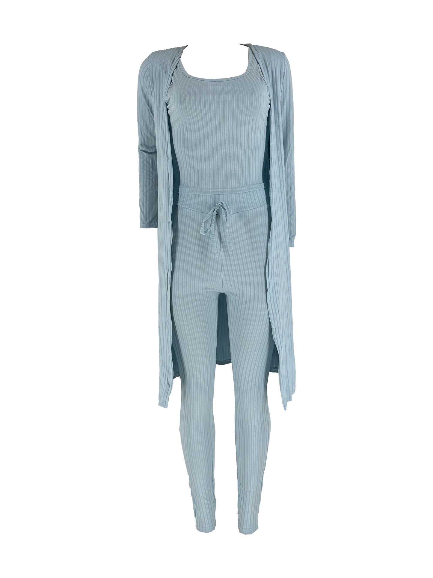 Women 3 Piece Wide Leg Pants Set Casual Long Sleeve Jacket Cardigan With Solid Tank Pants Set Dinner Suit Women