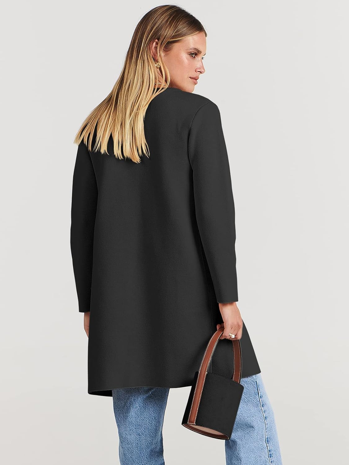 Women's Open Front Knit Lightweight Cardigan Casual Long Coatigan Sweater Lady Jacket Coat 2025 Fall Outerwear