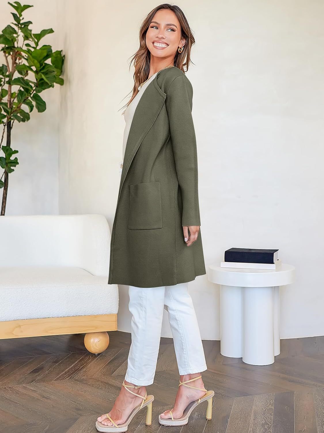 Women's Open Front Knit Lightweight Cardigan Casual Long Coatigan Sweater Lady Jacket Coat 2025 Fall Outerwear