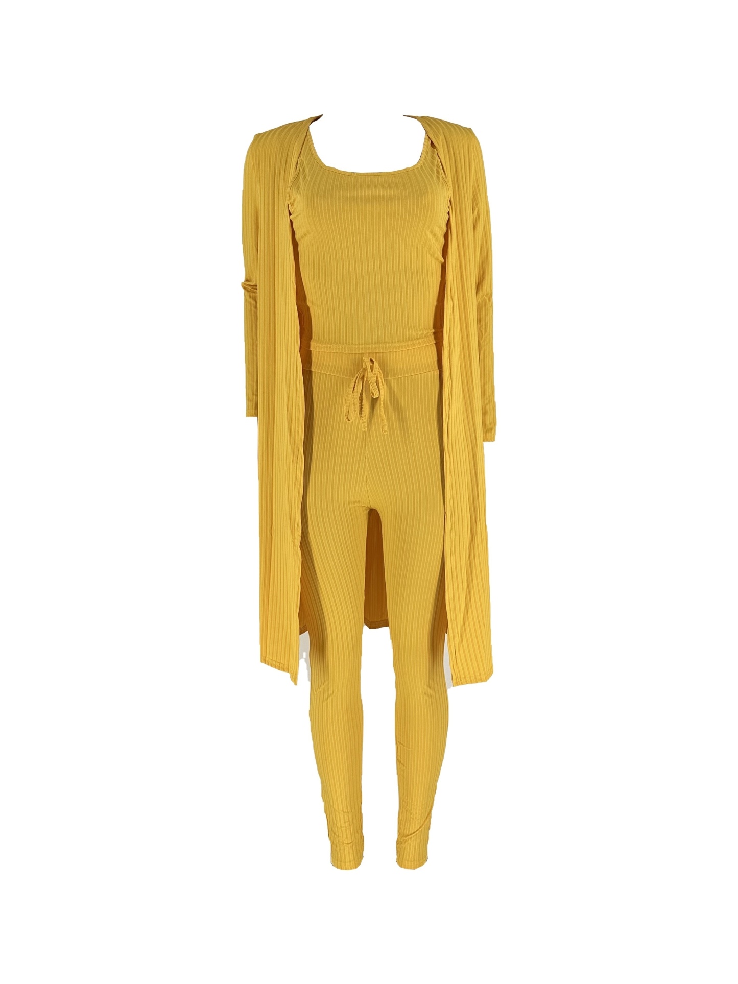 Women 3 Piece Wide Leg Pants Set Casual Long Sleeve Jacket Cardigan With Solid Tank Pants Set Dinner Suit Women