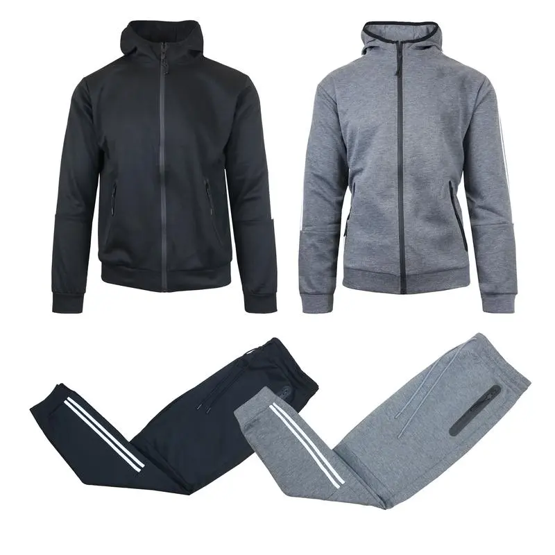 Men’s 4-Piece Fleece Zip Hoodie & Jogger Sets- 2 Full Sets