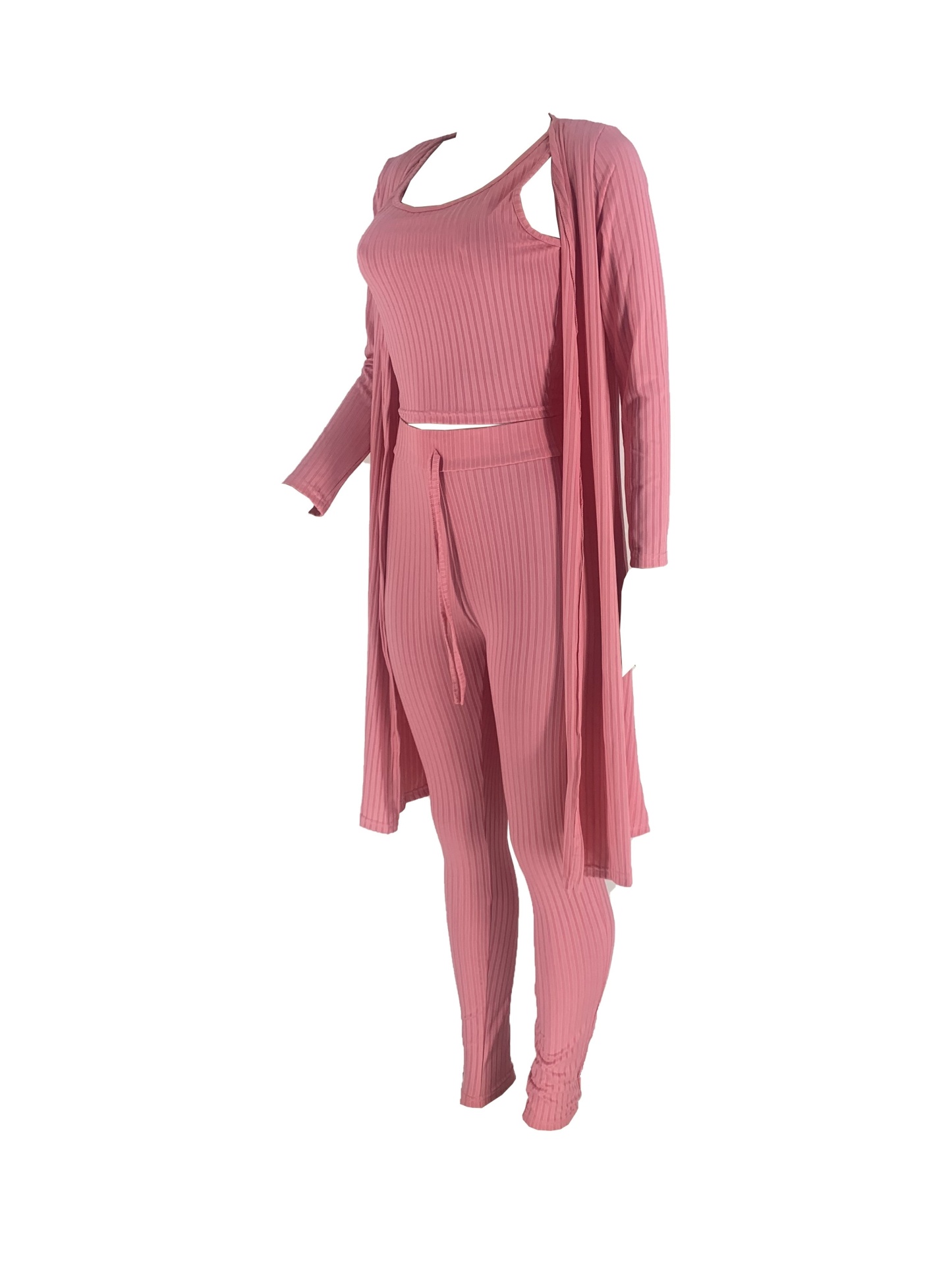 Women 3 Piece Wide Leg Pants Set Casual Long Sleeve Jacket Cardigan With Solid Tank Pants Set Dinner Suit Women