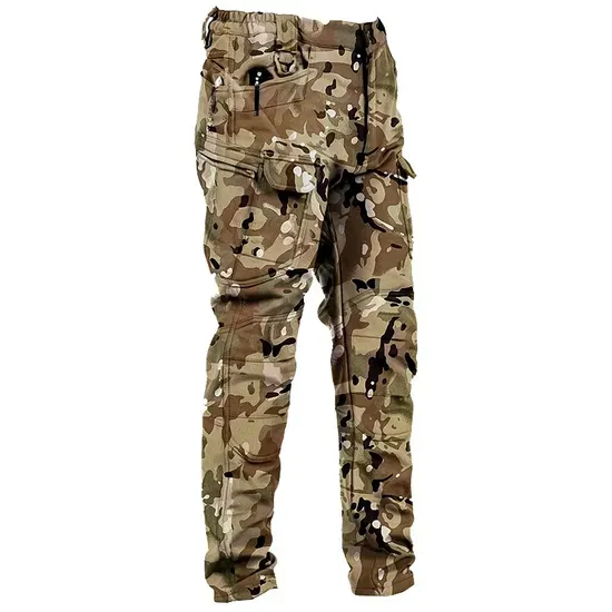 Windproof Warm Men's Outdoor Military Tactical Pants | Soft Shell Fleece Lined