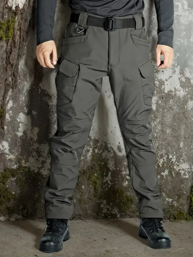 Windproof Warm Men's Outdoor Military Tactical Pants | Soft Shell Fleece Lined