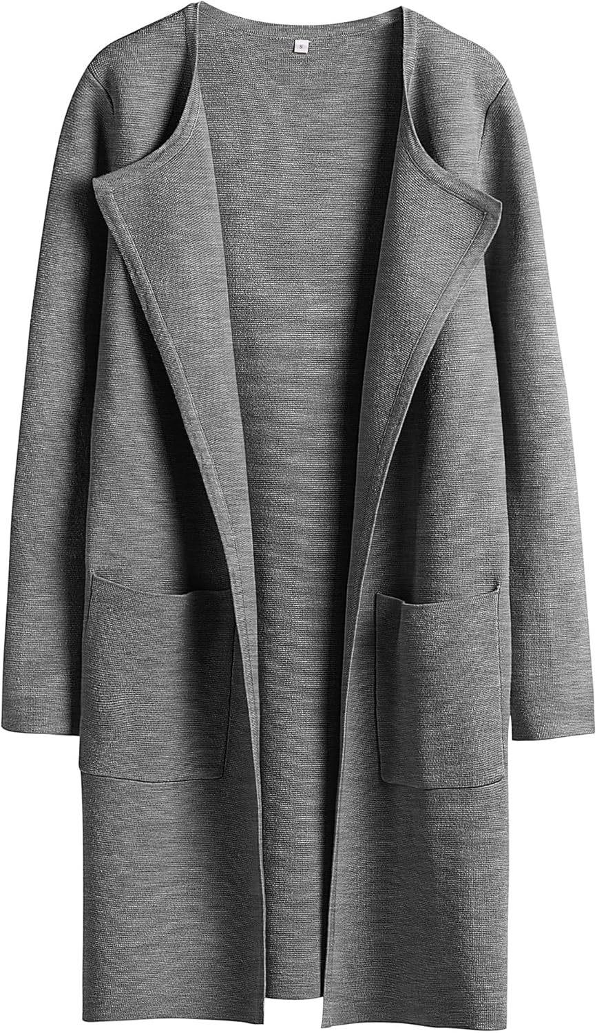 Women's Open Front Knit Lightweight Cardigan Casual Long Coatigan Sweater Lady Jacket Coat 2025 Fall Outerwear