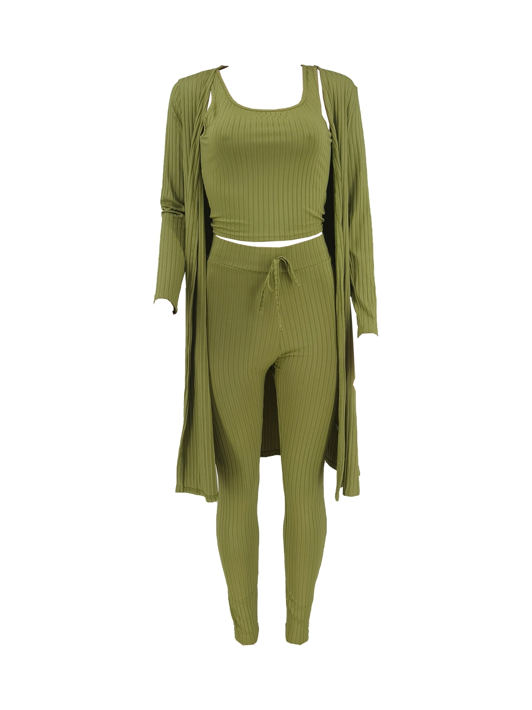 Women 3 Piece Wide Leg Pants Set Casual Long Sleeve Jacket Cardigan With Solid Tank Pants Set Dinner Suit Women