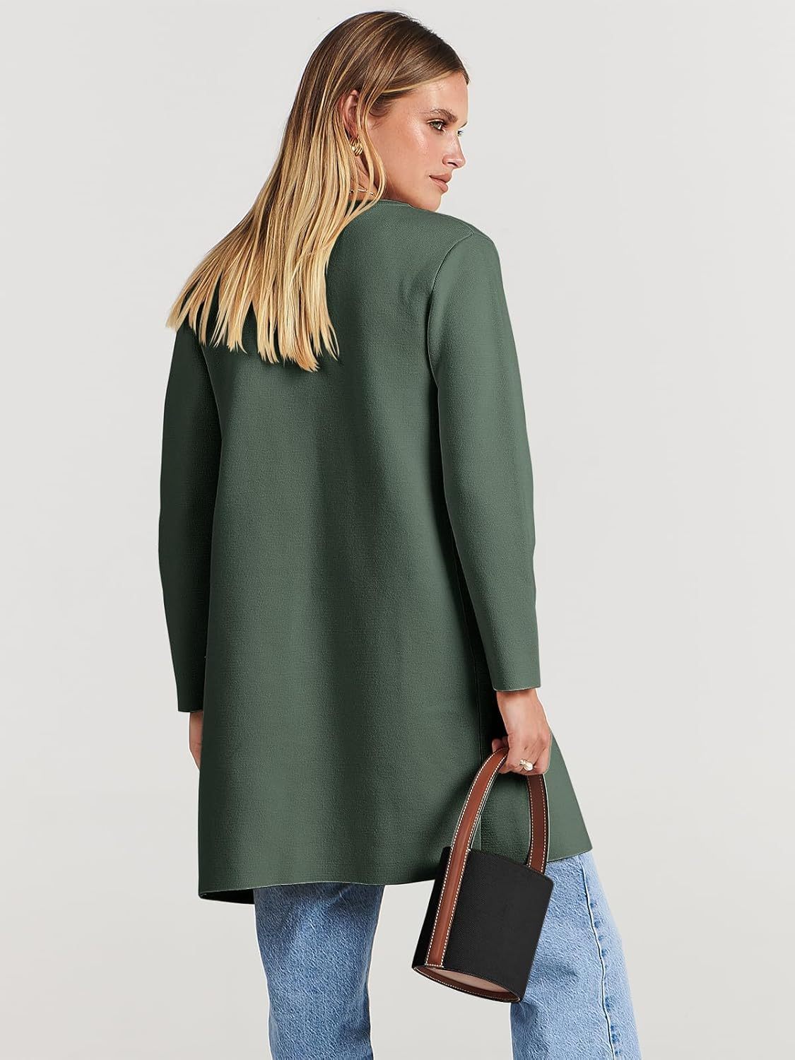 Women's Open Front Knit Lightweight Cardigan Casual Long Coatigan Sweater Lady Jacket Coat 2025 Fall Outerwear