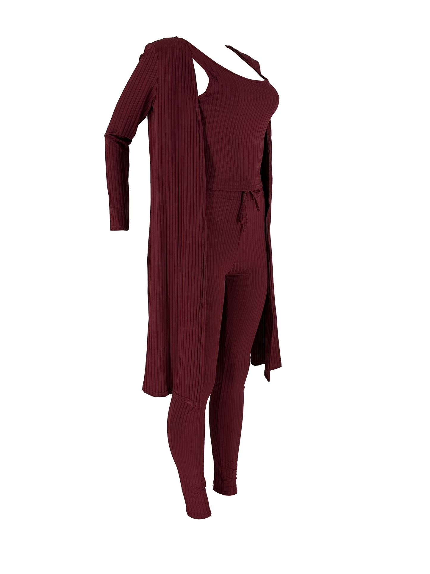 Women 3 Piece Wide Leg Pants Set Casual Long Sleeve Jacket Cardigan With Solid Tank Pants Set Dinner Suit Women