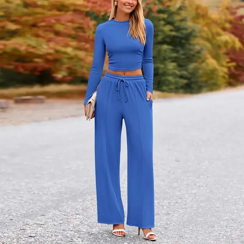 2-Piece Ribbed Knit Lounge Set