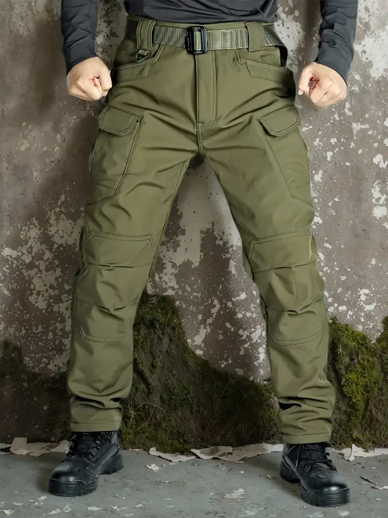 Windproof Warm Men's Outdoor Military Tactical Pants | Soft Shell Fleece Lined