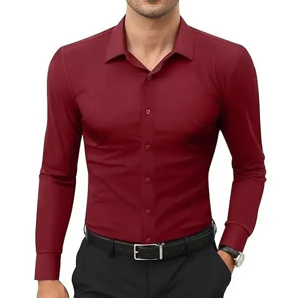 🔥Men's Super Stretchy Dress Shirt Quick-Drying Breathable Anti-Wrinkle