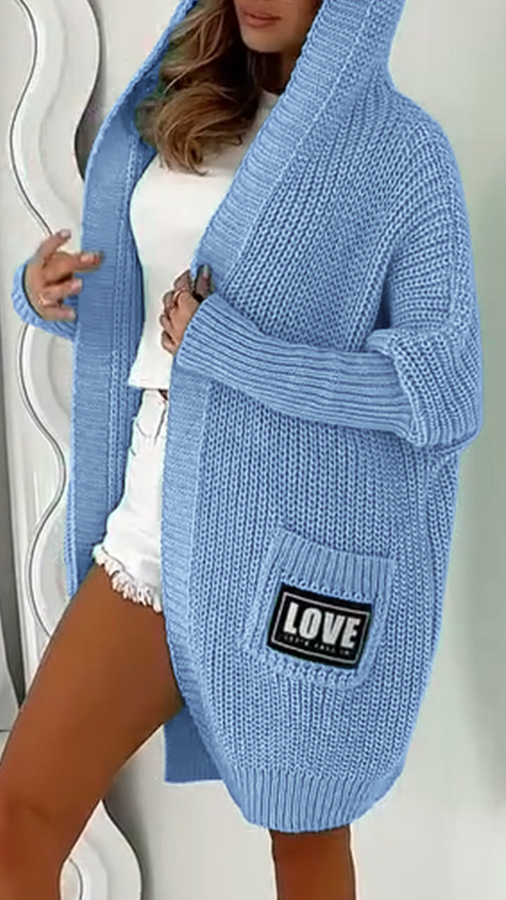Women's Hooded Knitted Casual Cardigan
