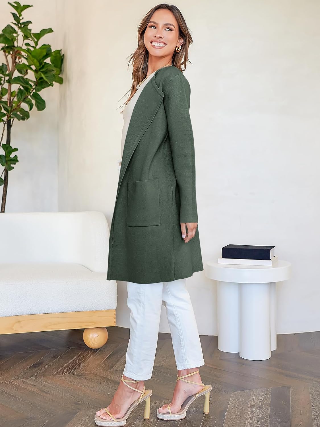 Women's Open Front Knit Lightweight Cardigan Casual Long Coatigan Sweater Lady Jacket Coat 2025 Fall Outerwear