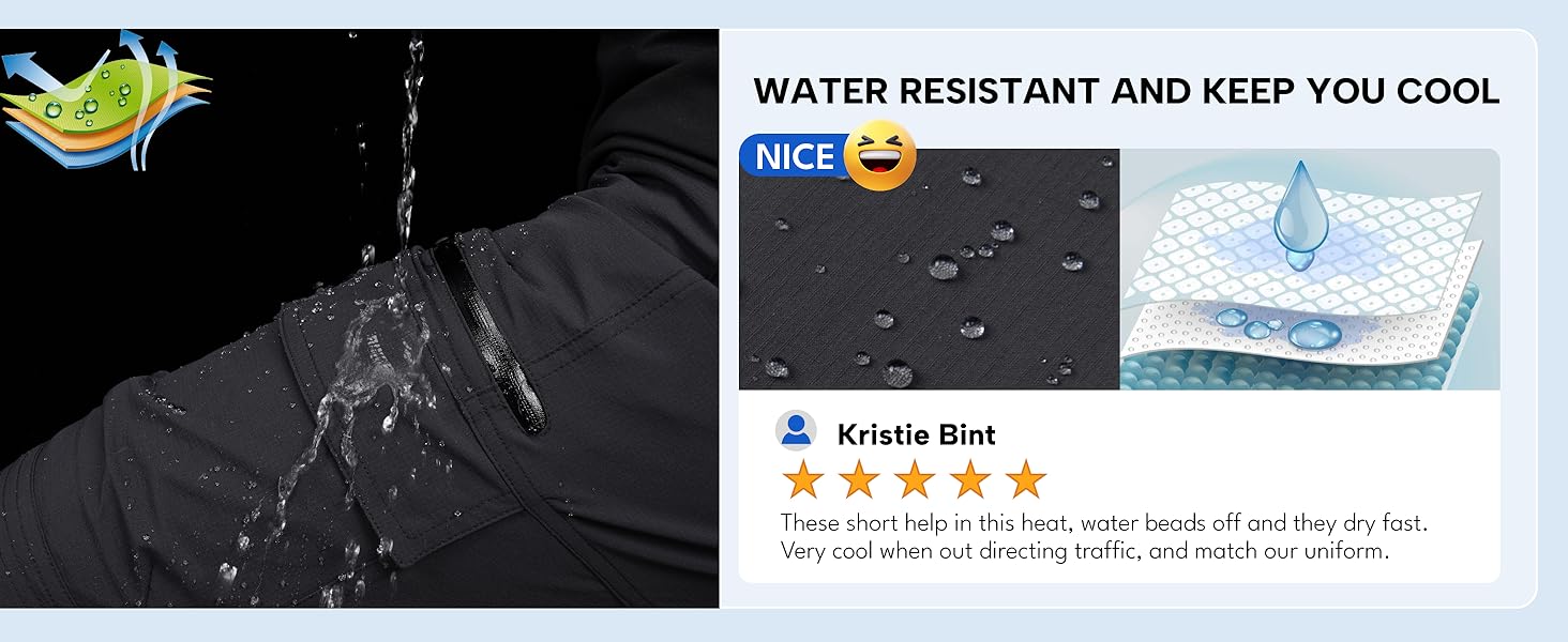 mens water resistant hiking cargo shorts