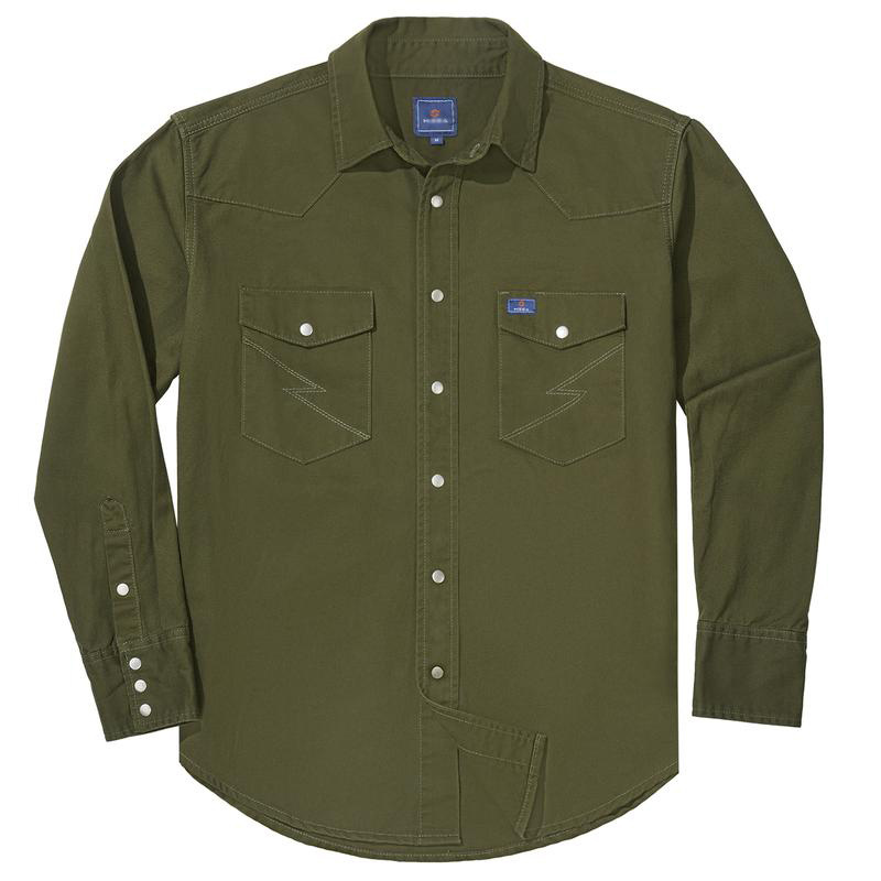 🔥HOT-SALE 🔥Men's Long Sleeve Stone-Washed and Pre-Washed Denim Work Shirt