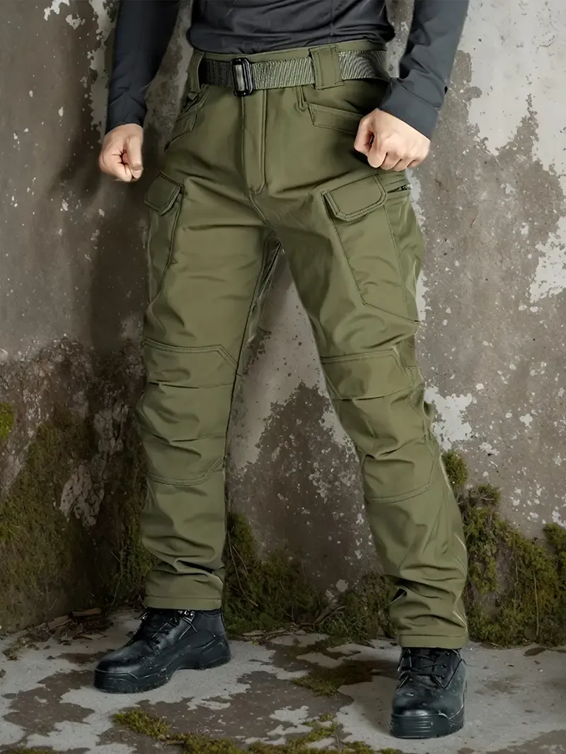 Windproof Warm Men's Outdoor Military Tactical Pants | Soft Shell Fleece Lined