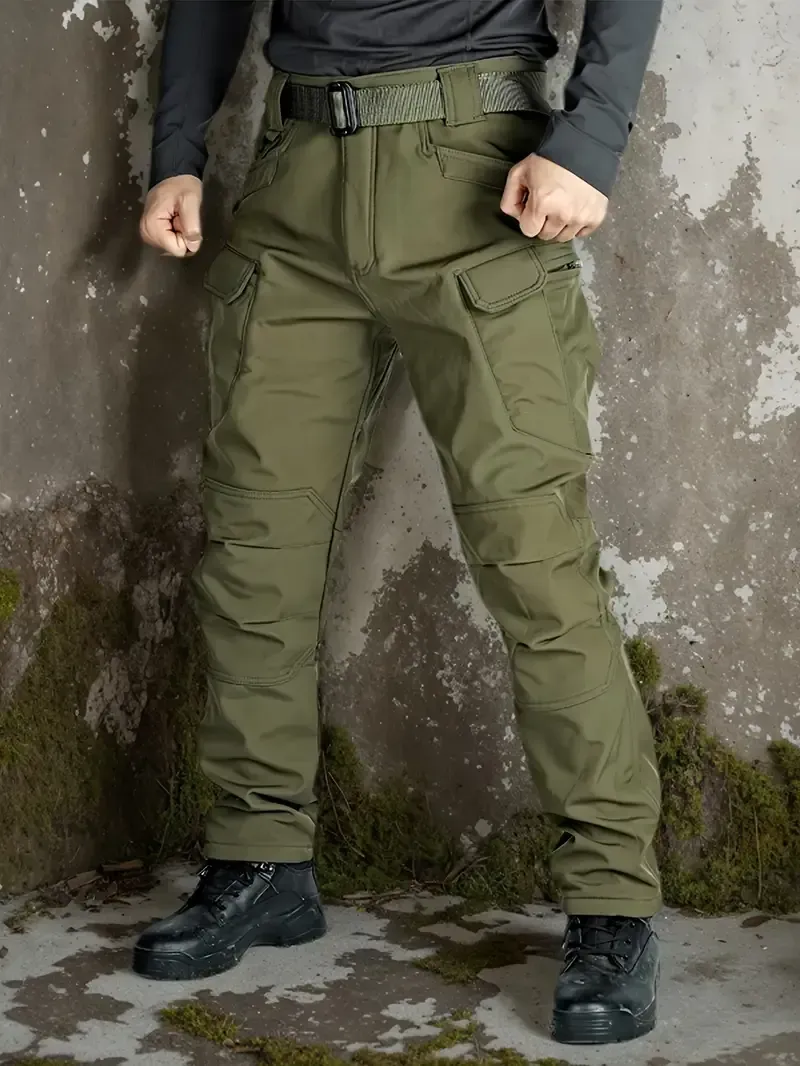 Windproof Warm Men's Outdoor Military Tactical Pants | Soft Shell Fleece Lined