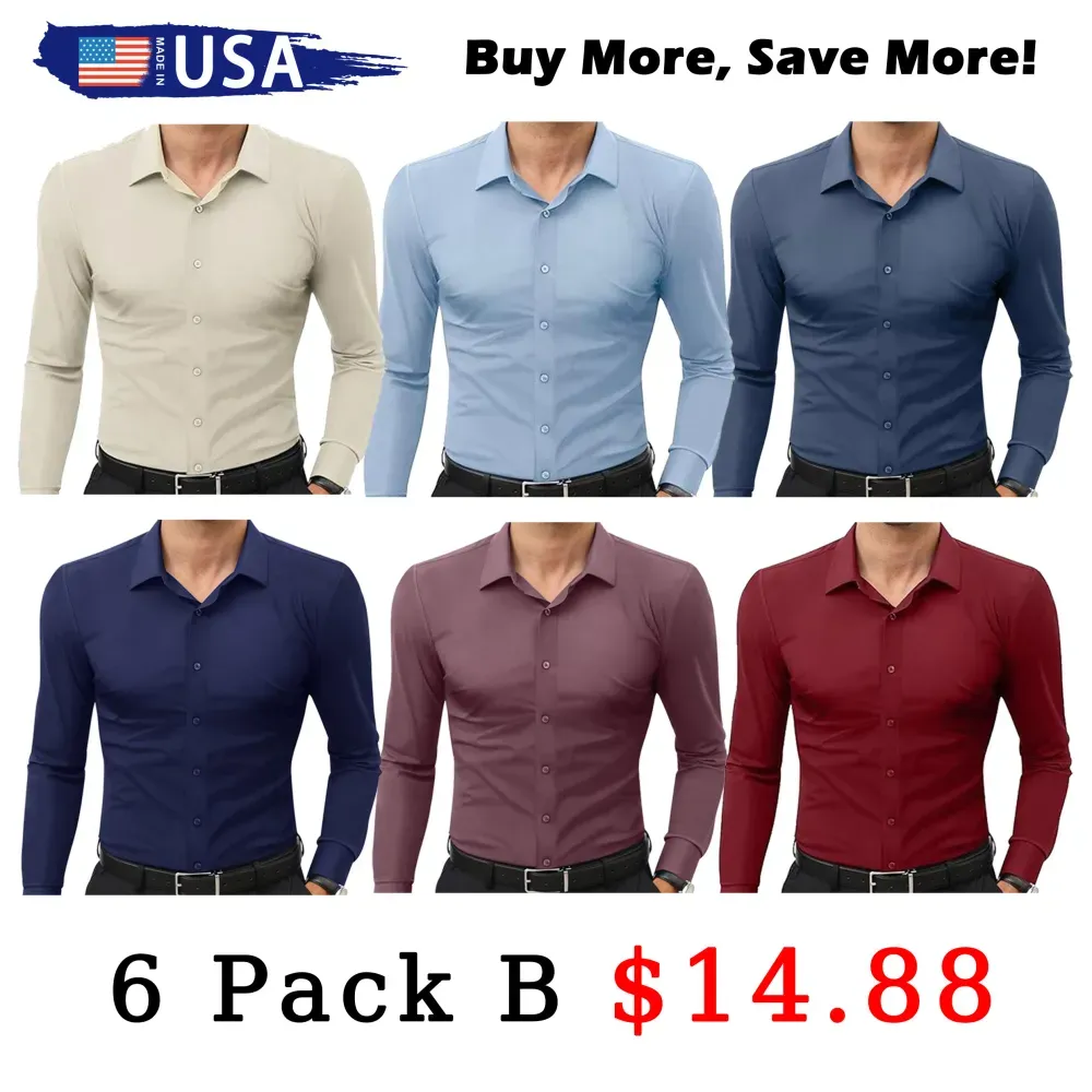 🔥Men's Super Stretchy Dress Shirt Quick-Drying Breathable Anti-Wrinkle