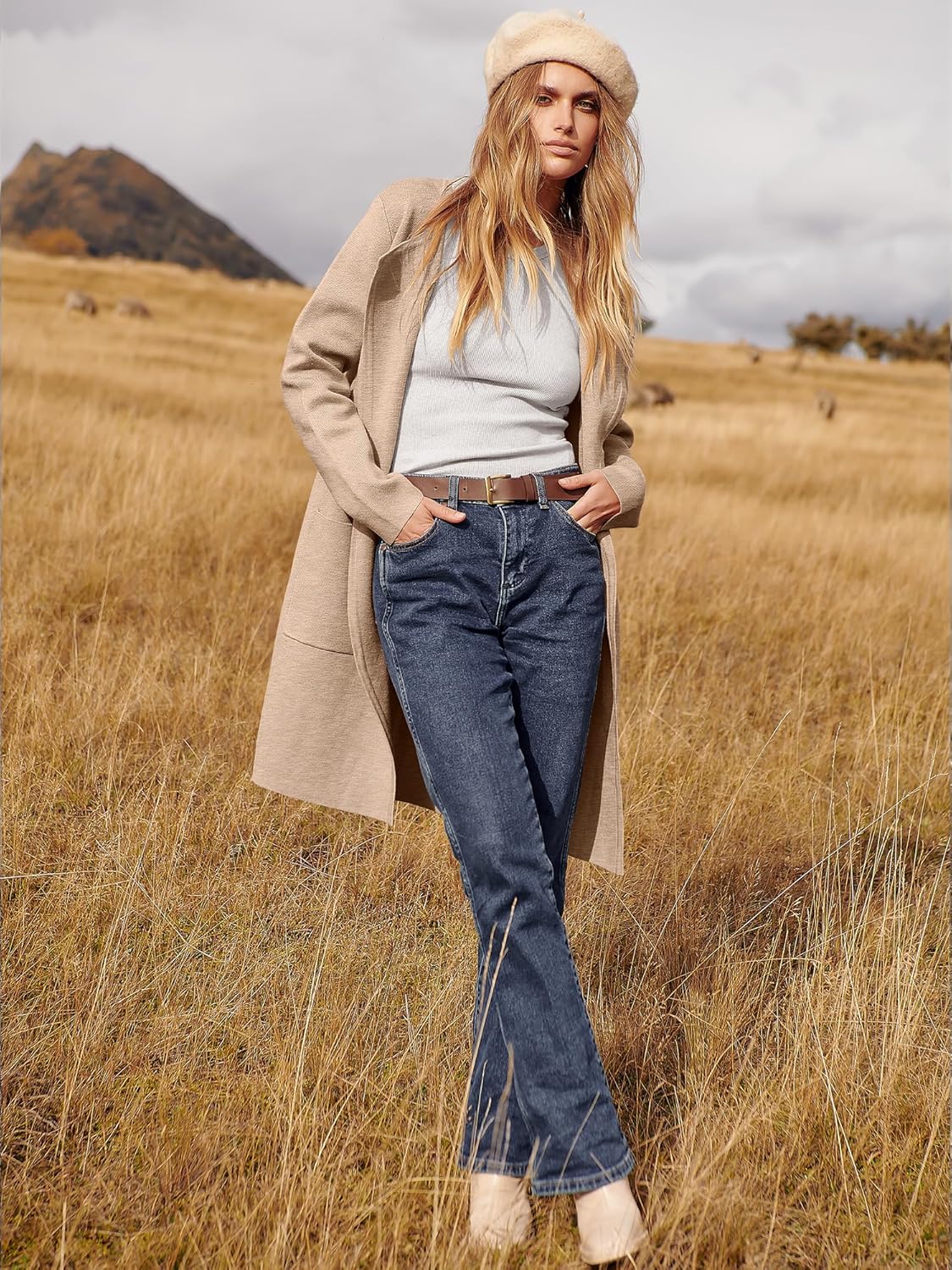 Women's Open Front Knit Lightweight Cardigan Casual Long Coatigan Sweater Lady Jacket Coat 2025 Fall Outerwear