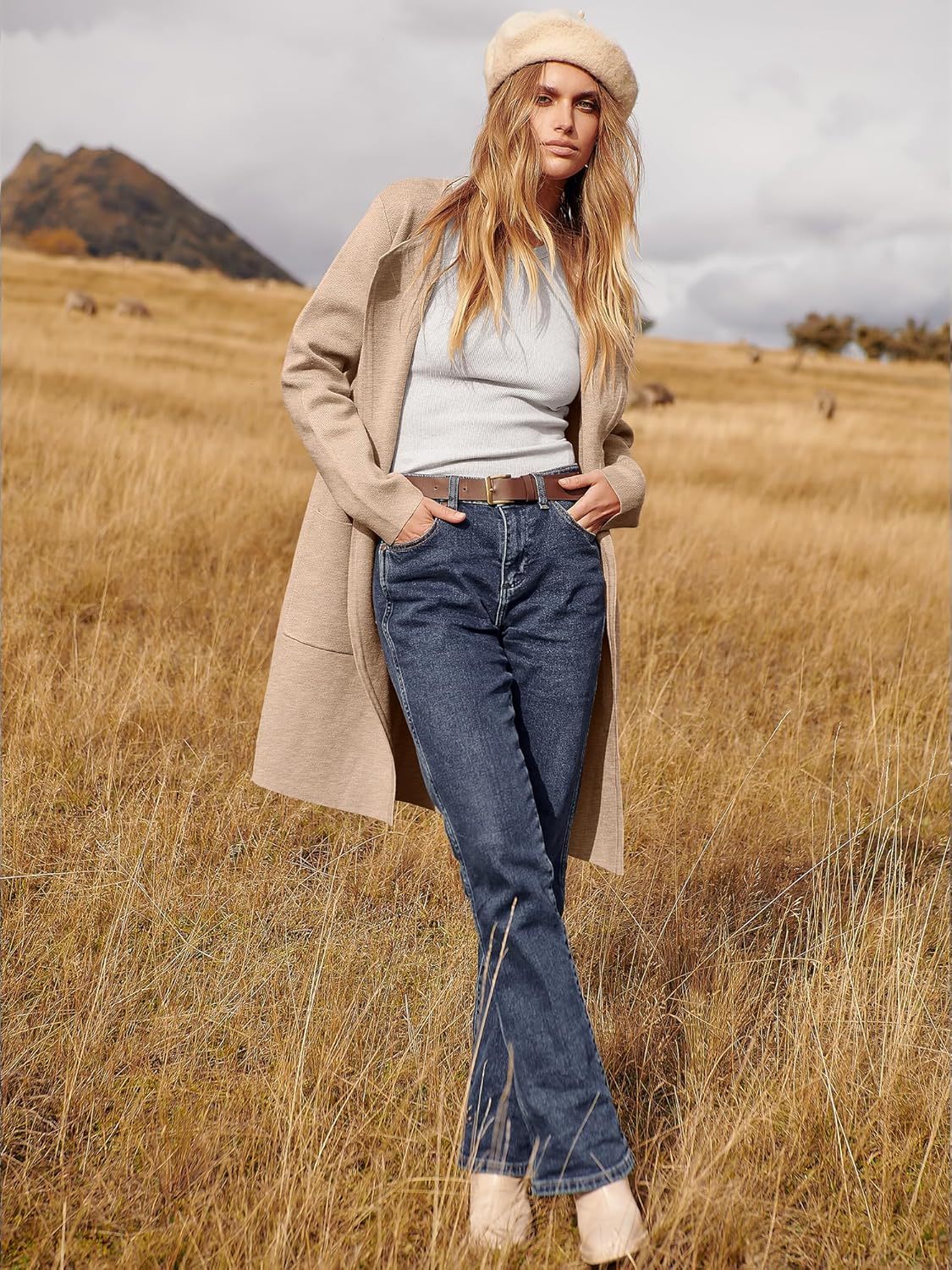 Women's Open Front Knit Lightweight Cardigan Casual Long Coatigan Sweater Lady Jacket Coat 2025 Fall Outerwear