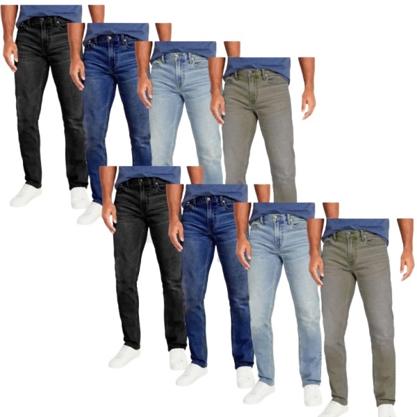 ⏰Letzter Tag nur 22 €!🔥Herren 4-Pack Flex-Stretch Slim gerade Jeans MIT 5-Pockets