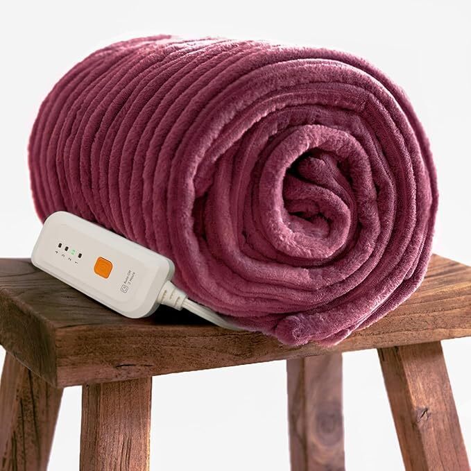 Electric Heated Wearable Blanket - Flannel & Sherpa,  6 Heating Levels & Timer, Wearable with Built-in Foot Pockets & Sleeves