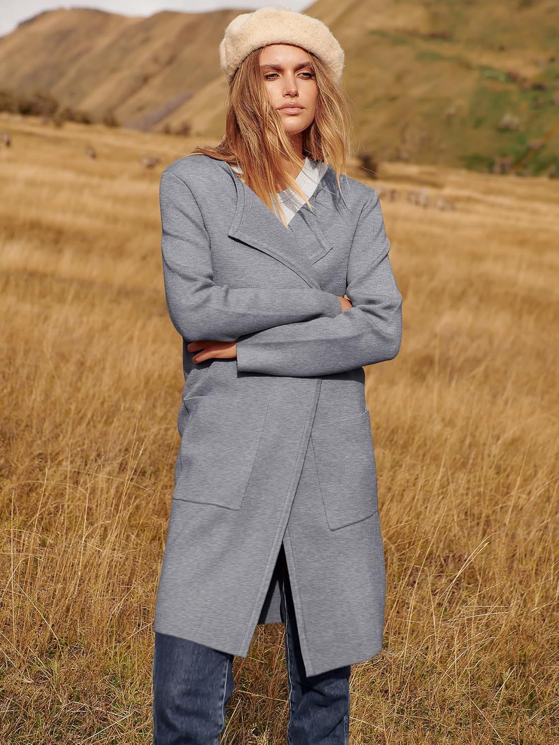 Women's Open Front Knit Lightweight Cardigan Casual Long Coatigan Sweater Lady Jacket Coat 2025 Fall Outerwear