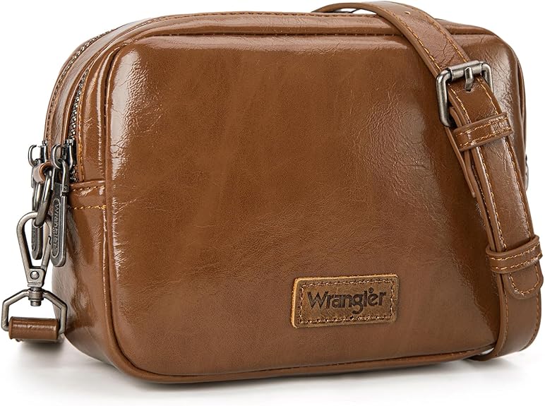 Wrangler Crossbody Bags for Women Shoulder Handbag with Dual Zipper Design