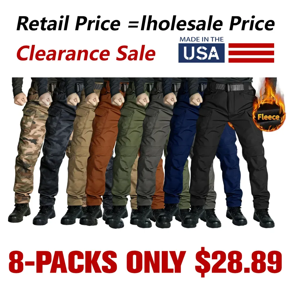 Windproof Warm Men's Outdoor Military Tactical Pants | Soft Shell Flee