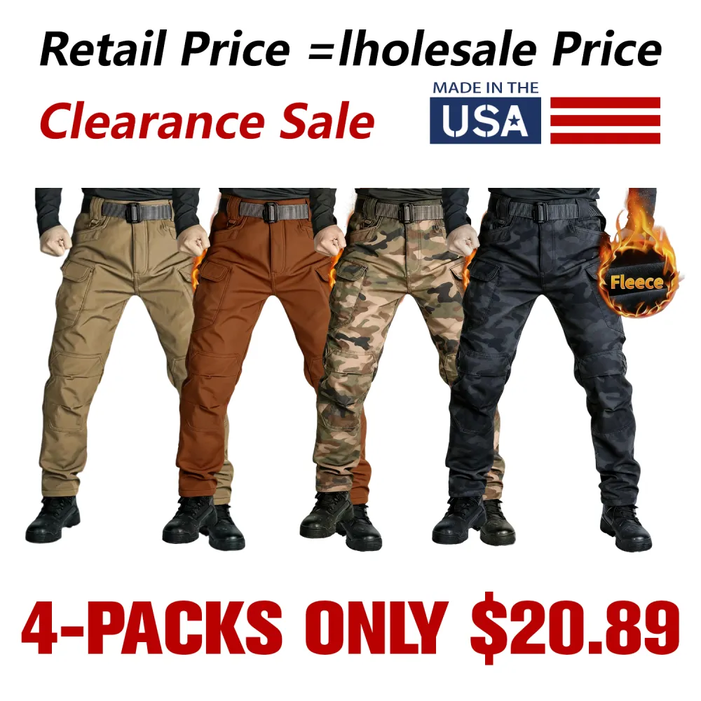 Windproof Warm Men's Outdoor Military Tactical Pants | Soft Shell Fleece Lined