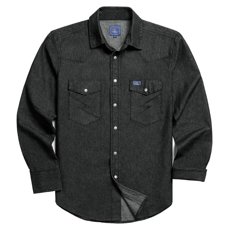 🔥HOT-SALE 🔥Men's Long Sleeve Stone-Washed and Pre-Washed Denim Work Shirt