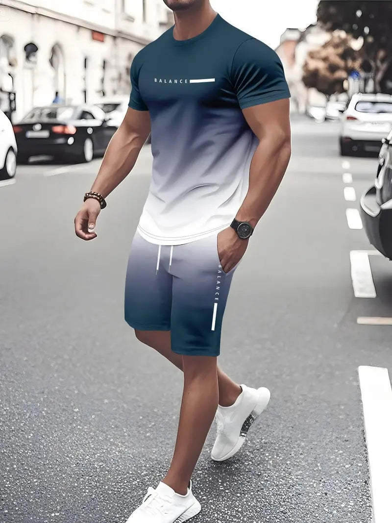 ⚡ Men's Gradient Fitness 2-Piece Set