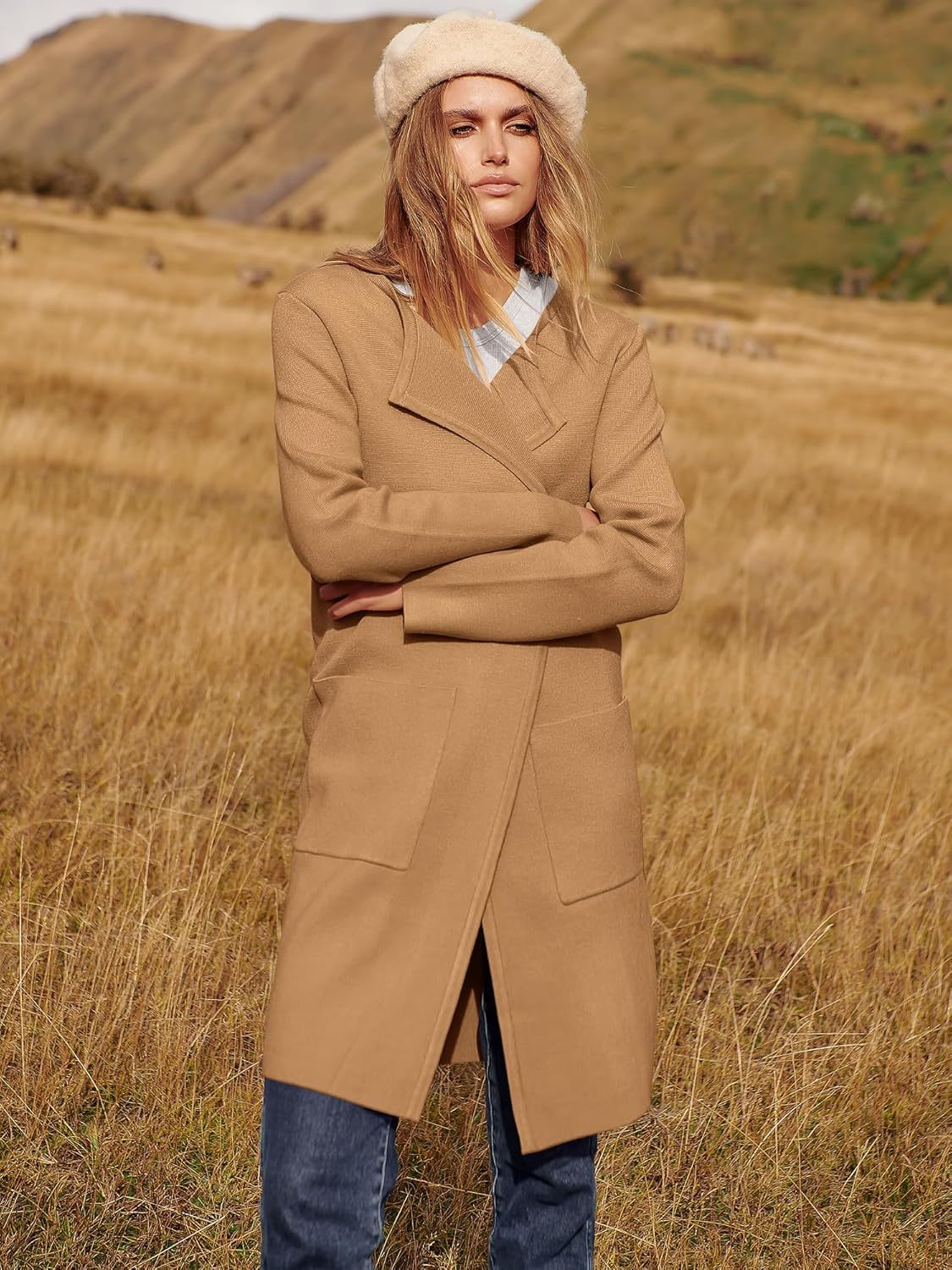 Women's Open Front Knit Lightweight Cardigan Casual Long Coatigan Sweater Lady Jacket Coat 2025 Fall Outerwear