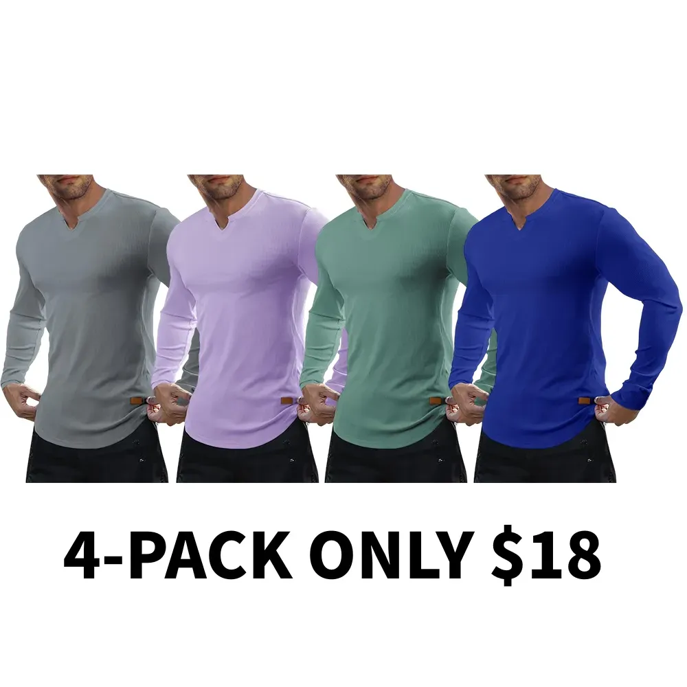 Men's Plain Casual Muscle Shirts for Men Slim Fitted